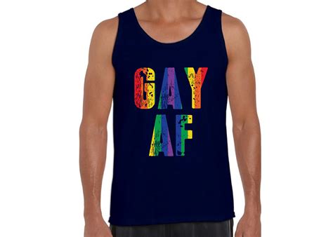 Gay Af Tank Top Gay Af Tank Tops For Men Pride Tanks Rainbow Etsy