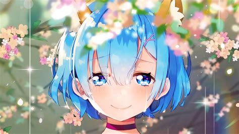 Desktop Wallpaper Rem Flowers Cute Rezero Hd Image