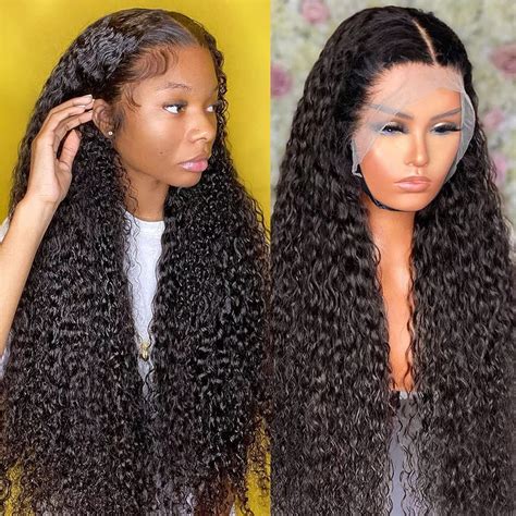 Buy Inch Water Wave Lace Front Wigs Human Hair For Black Women X Transparent Frontal Wig
