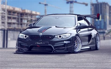 Download Wallpapers F82 Bmw M4 Low Rider Supercars Tuning Black M4
