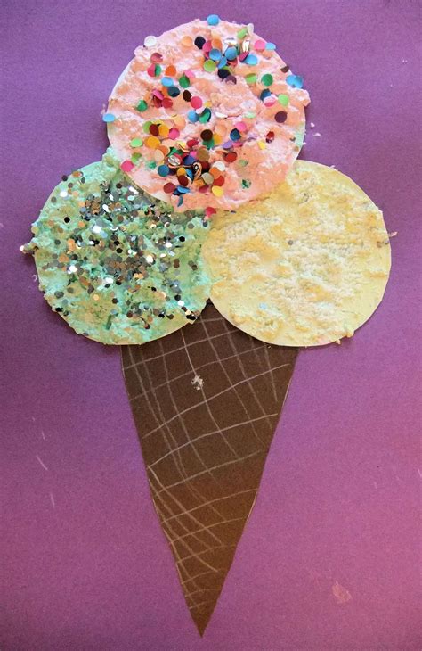 Scoop And Sprinkle Textured Paint Ice Creams May Ice Cream Crafts Ice Cream Art