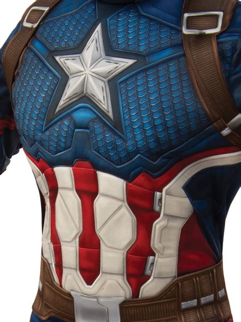 Captain America Costume Licensed Marvel Comics Muscle Superhero Adult