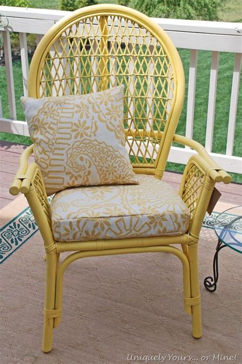 Rattan Chairs On Pinterest Bamboo Chair Makeover Painted Chairs