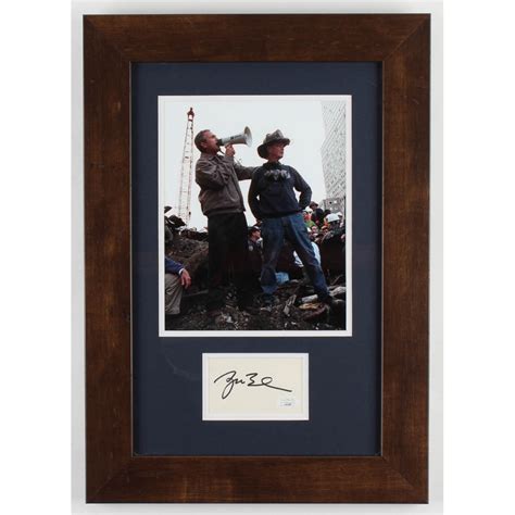 George W Bush Signed 911 Ground Zero Speech Custom Framed Cut Display