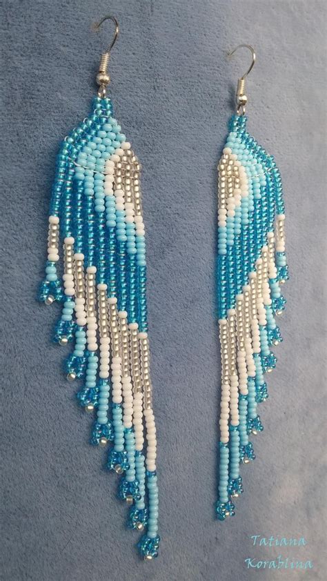 Beaded Earrings Long Earrings Native American Seed Bead Etsy Bead