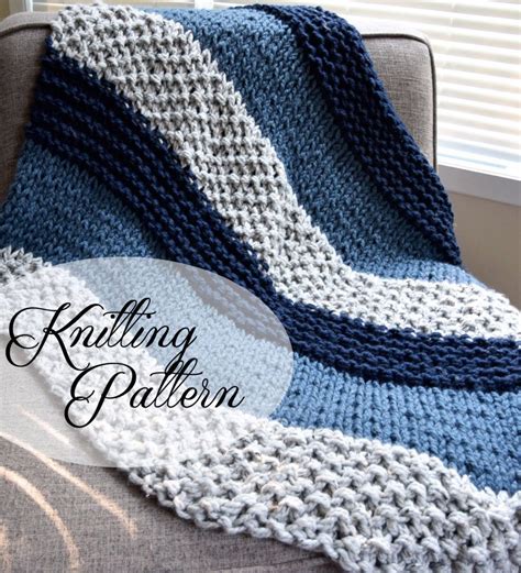 Knitting Pattern For Easy Beginner Chunky Blanket This Throw Knit In
