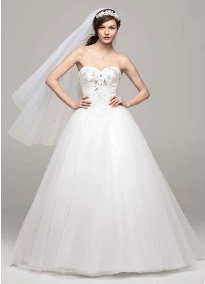 strapless tulle ball gown with beaded bodice david s bridal