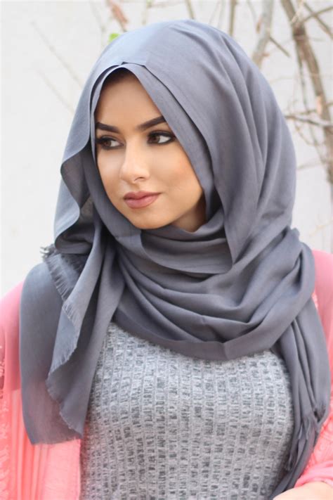 grey turkish hijab soha mt collection