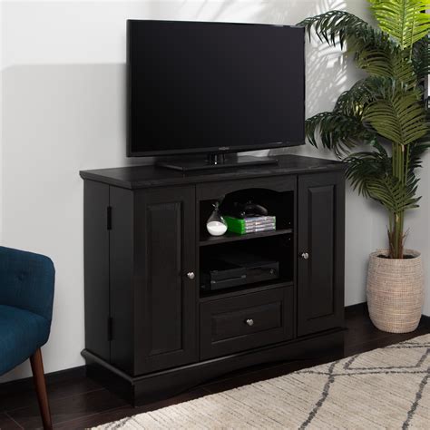 Walker Edison Traditional Tall 42 In Black Tv Stand 48 In With Doors