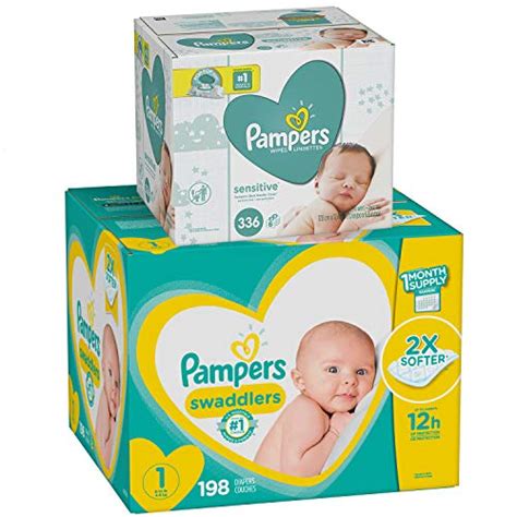 Diapers Size 1 198 Count And Baby Wipes Pampers Swaddlers Disposable