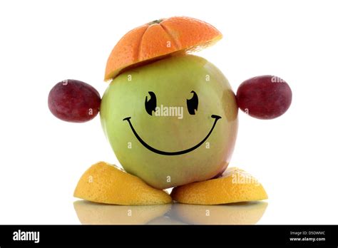 Happy Diet Funny Fruit Character Stock Photo 55009932 Alamy