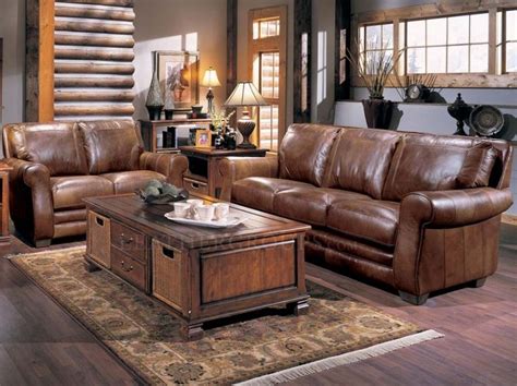 Log furniture, high end western leather furniture, hand made rustic decor items and more! traditional rustic living room | Living room leather, Leather living room furniture, Leather ...