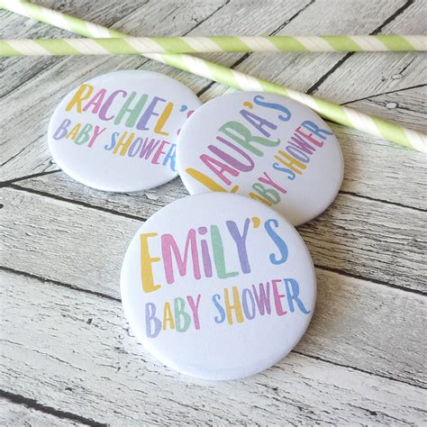 Baby Shower Party Personalised Badges By Little Cherub Design Baby