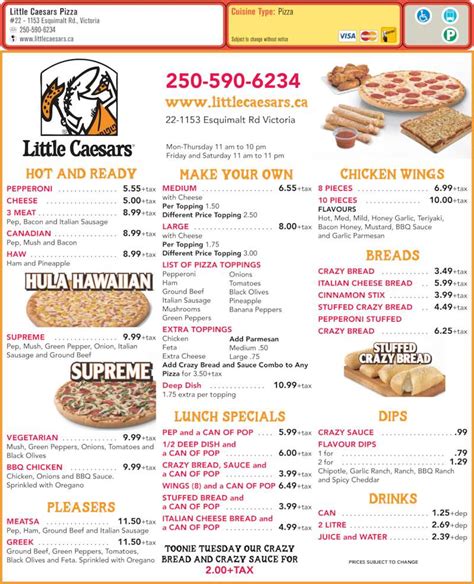 little caesars menu prices september 2023 menu with prices