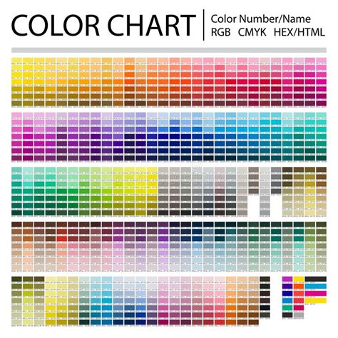 Color Chart Print Test Page Color Numbers Or Names Rgb Cmyk
