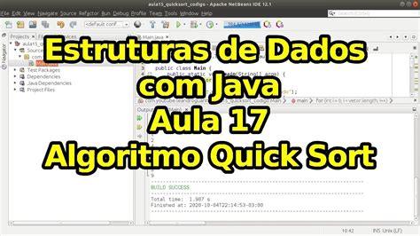 Aula Algoritmo Quick Sort Estruturas De Dados Com Java YouTube