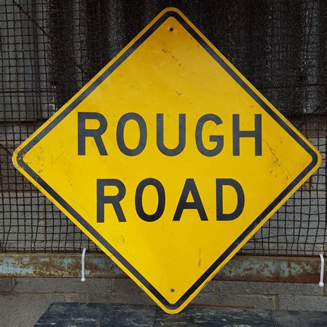 Original American Rough Road Sign Tramps Prop Hire