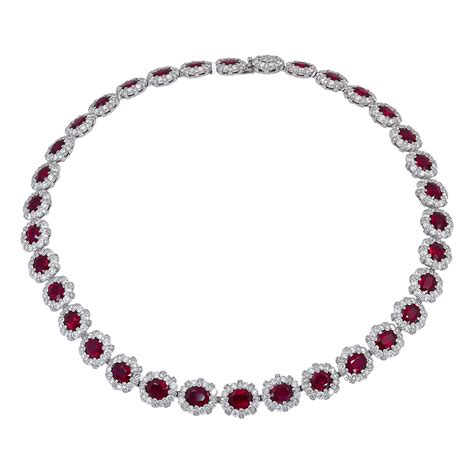 Burma Ruby And Diamond Necklace For Sale At 1stdibs Myanmar Gold