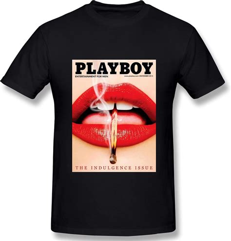 Playboy Mens T Shirt Casual Creative Print Crewneck Graphic Comfortable