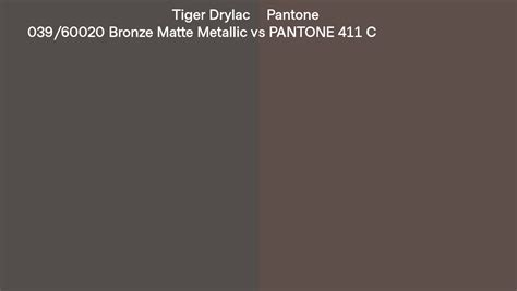 Tiger Drylac 039 60020 Bronze Matte Metallic Vs Pantone 411 C Side By