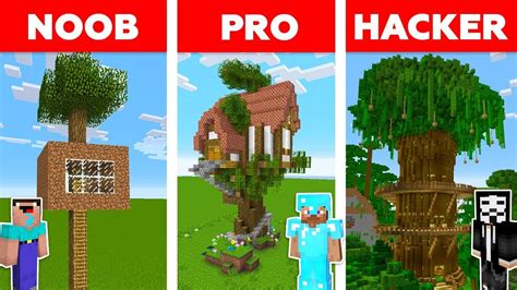 Minecraft Noob Vs Pro Vs Hacker The Best Tree House Challenge In