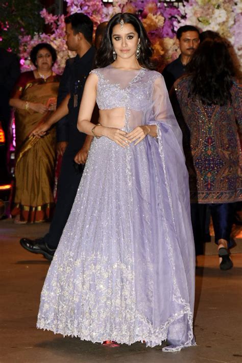 Shraddha Kapoor In A Lilac Lehenga Krésha Bajaj Dialond Earrings