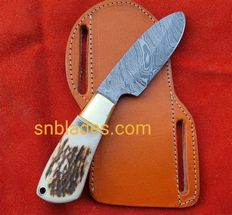 Custom Handmade Damascus Steel Skinner Knife Sn Blades