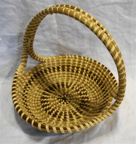 Sweetgrass Sweet Grass Hand Made Woven Basket South Carolina Folk Art From Hoosiercollectibles