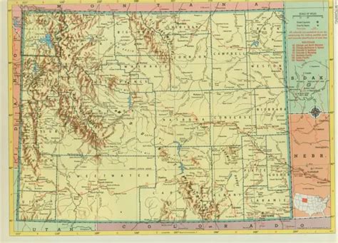 Historic 1952 Wyoming Railroad Map Shows And List All Wy Rrs Wy Rr