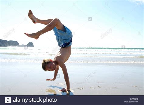 Boy Handstand Beach Stock Photos And Boy Handstand Beach Stock Images Alamy