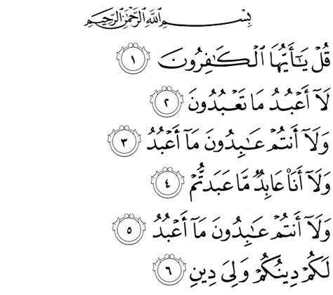 Surat Al Kafirun Ayat Dan Artinya