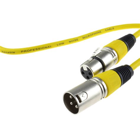 Kenable Xlr 3 Pin Microphone Lead Male To Female Audio Cable Yellow 5m