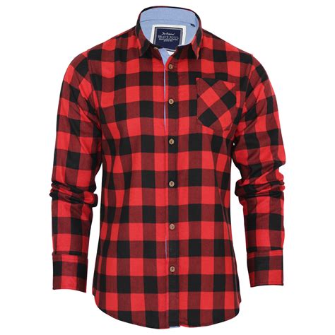Mens Check Shirt Brave Soul Flannel Brushed Cotton Long Sleeve Casual Top