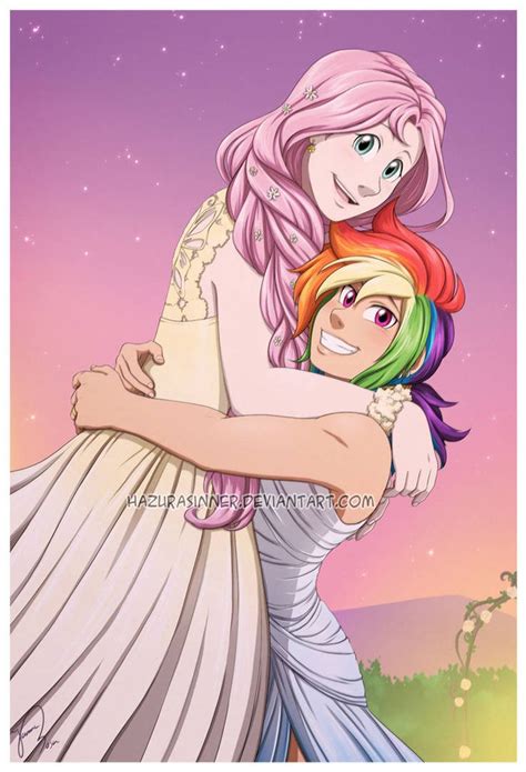 Rainbow And Fluttershys Wedding By Hazurasinner Mlp Pony Fluttershy