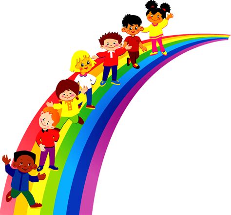 Kindergarten Rainbow Kindergarten School Kids Clipart Png Download