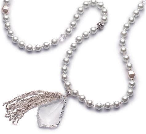 Long Pearl And Crystal Necklace By Baronessa Notonthehighstreet Com