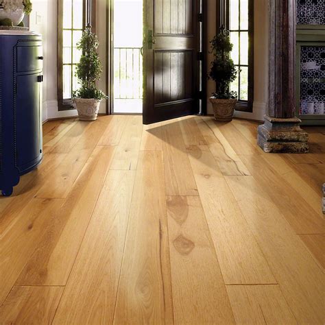 Engineered hardwood floors have a solid wood top and bottom, but the middle or core layers are made of plywood. Scottsmoor Hickory 3/8" Thick x 7-1/2" Wide Engineered ...