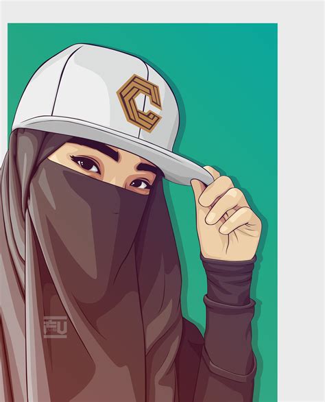 Vector Hijab Niqab Ahmadfu22 Gambar Kartun Wanita