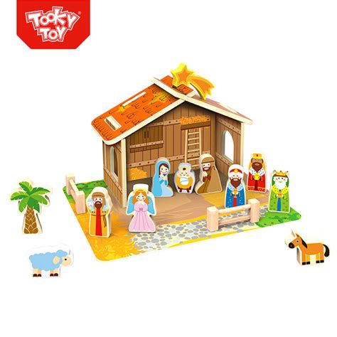 Toy Nativity Scene Set Design Wooden New Tooky Toy Other Educational