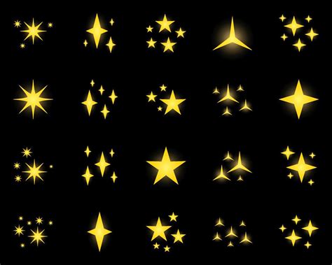 Set Of Stars Sparkles Flat Design 12167052 Vector Art At Vecteezy