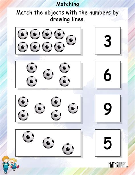 Match The Objects With Numbers Math Worksheets