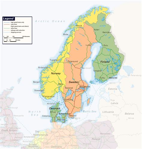 Glimp Specialist Vaas Scandinavia Train Route Map Mengen Desillusie Elk