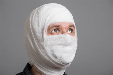 Man With Bandage On His Head Stock Photo Image Of Concussion Male