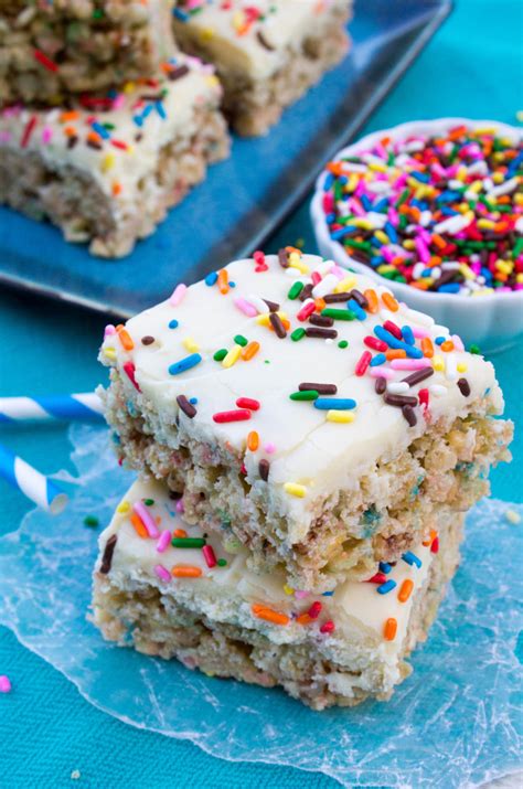 Get the recipe at american cupcake abroad. Cake Batter Rice Krispie Treats - Sugar Spun Run