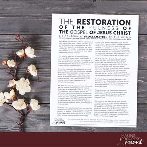 Restoration Proclamation Memorization Cards Free Printables