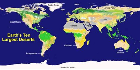 Major Deserts Of The World List And The Map