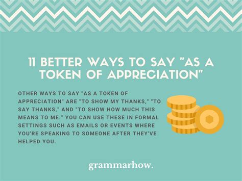 Better Ways To Say As A Token Of Appreciation