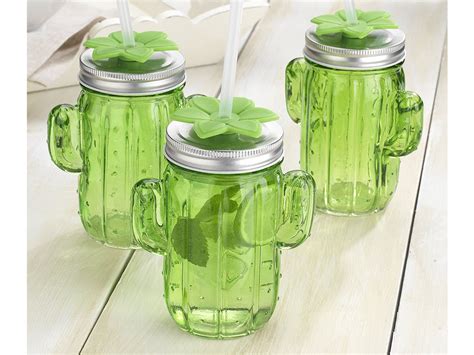 Cool Green Cactus Summer Party Glasses