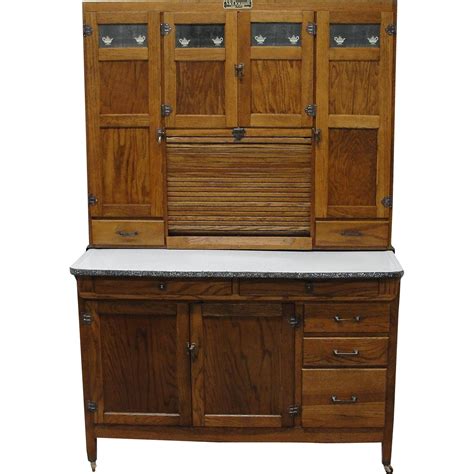 Vintage 1920 Mcdougall Oak Kitchen Cabinet Bread And Butter Antiques