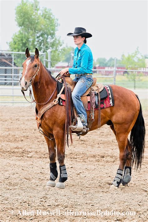 Cowgirl Elizabeth Parker At Battle Of The Big Horn Ranch Rodeo In Hardin Montana Allen Russell